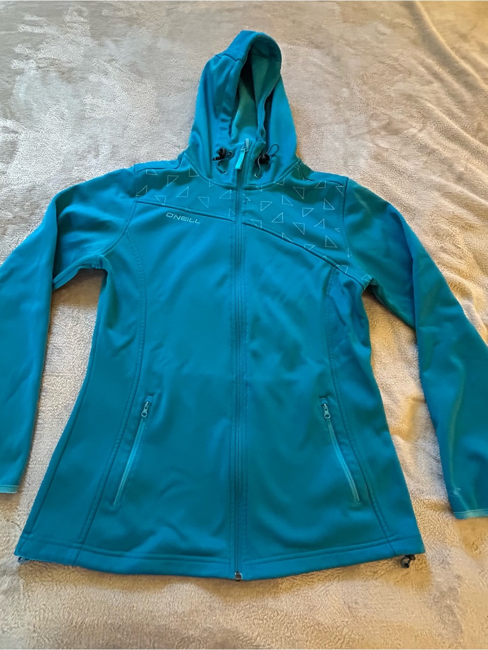 O'Neill Women's Teal Full Zip Hoodie Softshell Jacket Size XL